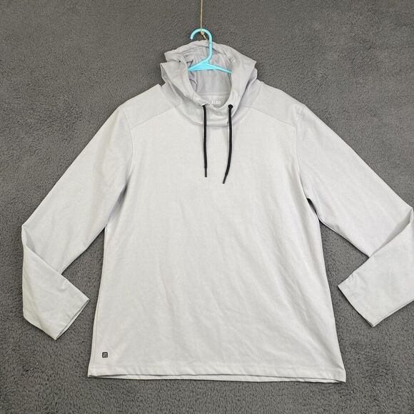 01.ALGO Pullover Hoodie Mens Large Gray Performance Quick Dry Moisture Wicking - Picture 1 of 9